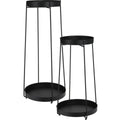 Trends4You Plantenstandaard - 46 + 58 Cm Hoogte - Zwart - Set Van 2
