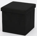 Ceruzo Poef - Zwart - 38X38X38 Cm - Opvouwbaar - Hocker Met Opbergruimte