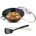 Ceruzo Wok - Gietijzer - Deksel Met Aromaknop