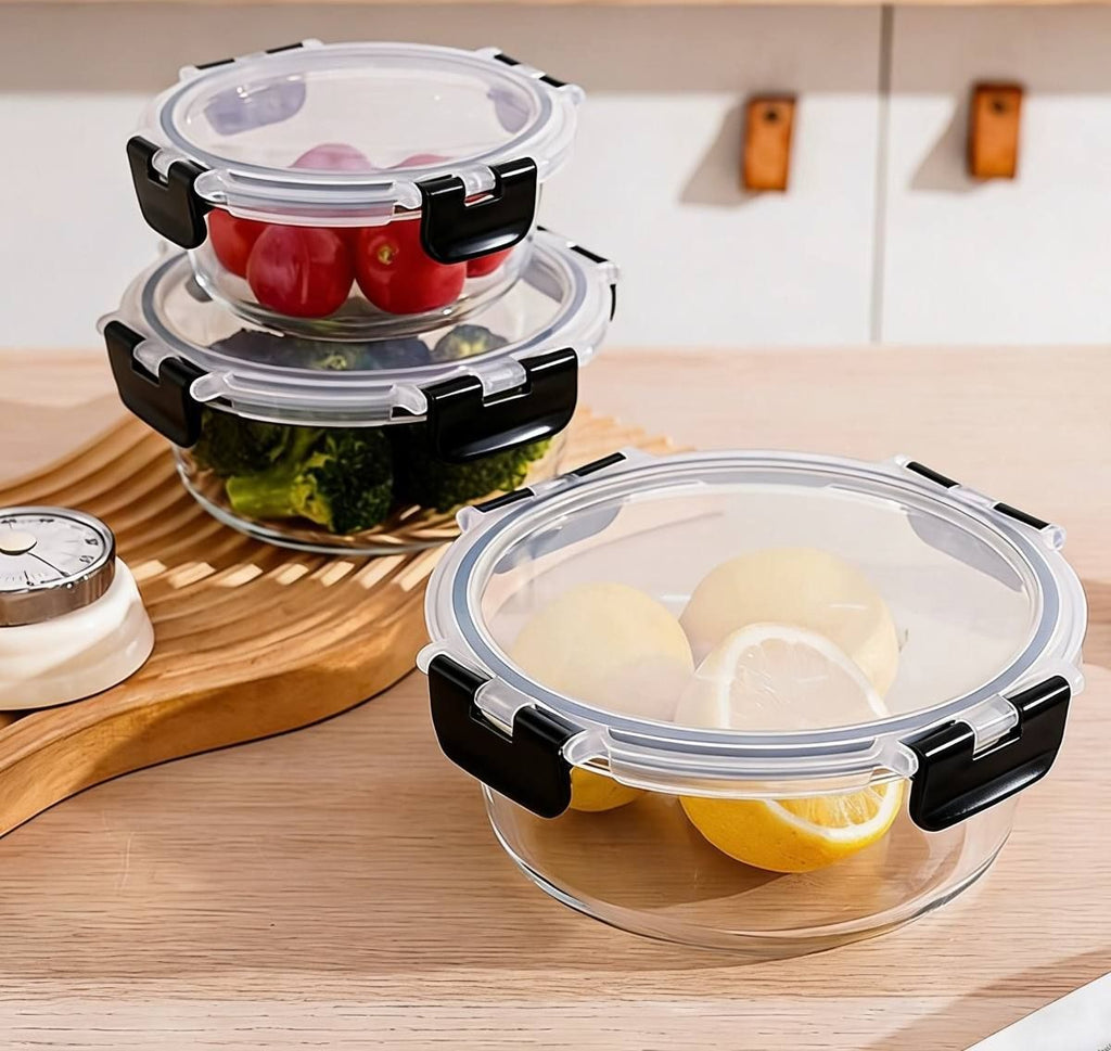 Ceruzo Meal Prep Bakjes - 3 Stuks Vershoudbakjes - Glas