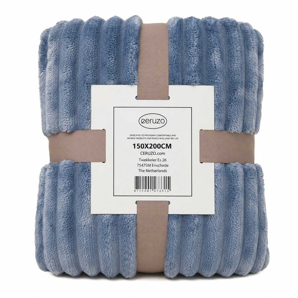 Ceruzo Fleece Deken - 150X200 Cm - Denim Blauw