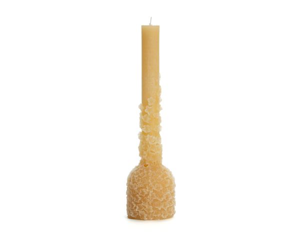 Figuurkaars - bloemetjes - oranje bruinig